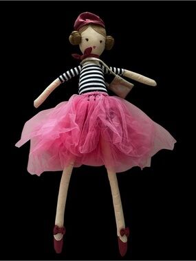 Mon Ami Ballerina Doll Pink Tutu Paris Plush Nursery Decor Large